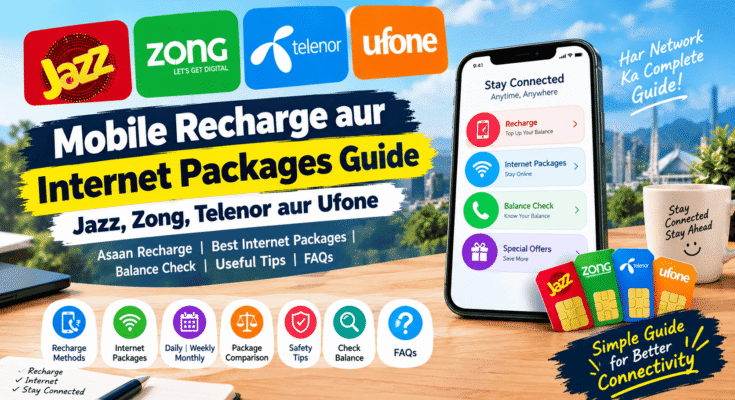 Mobile Recharge aur Internet Packages Guide – Jazz, Zong, Telenor aur Ufone